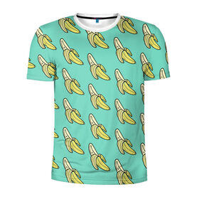 Мужская футболка 3D спортивная с принтом Бааны в Санкт-Петербурге, 100% полиэстер с улучшенными характеристиками | приталенный силуэт, круглая горловина, широкие плечи, сужается к линии бедра | banana | food | vegan | vegetarian | банан | веган | вегетарианство | еда