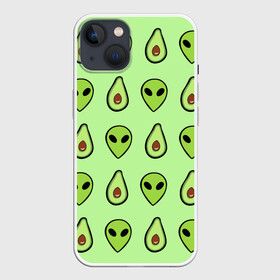 Чехол для iPhone 13 с принтом Green в Санкт-Петербурге,  |  | alien | food | vegetarian | авокадо | вегетарианство | еда | пришелец