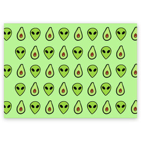 Поздравительная открытка с принтом Green в Санкт-Петербурге, 100% бумага | плотность бумаги 280 г/м2, матовая, на обратной стороне линовка и место для марки
 | alien | food | vegetarian | авокадо | вегетарианство | еда | пришелец