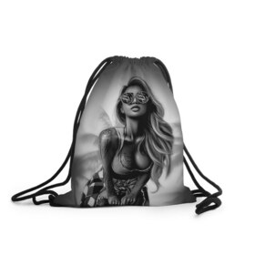 Рюкзак-мешок 3D с принтом Trap girl в Санкт-Петербурге, 100% полиэстер | плотность ткани — 200 г/м2, размер — 35 х 45 см; лямки — толстые шнурки, застежка на шнуровке, без карманов и подкладки | девушка | мода | пляж | стиль