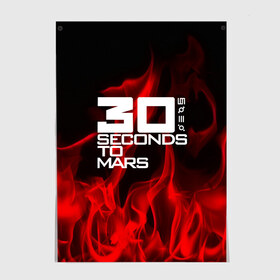 Постер с принтом 30 Seconds to Mars in fire в Санкт-Петербурге, 100% бумага
 | бумага, плотность 150 мг. Матовая, но за счет высокого коэффициента гладкости имеет небольшой блеск и дает на свету блики, но в отличии от глянцевой бумаги не покрыта лаком | Тематика изображения на принте: 30 seconds to mars | punk | rock | альтернативный хип хоп | группа | инди поп | музыка | музыкальное произведение | ноты | панк | регги | рок | синти поп