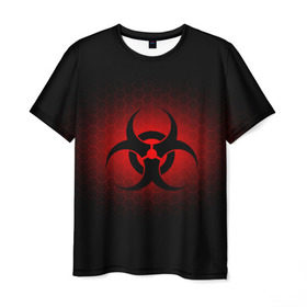 Мужская футболка 3D с принтом Биологическая Опасность в Санкт-Петербурге, 100% полиэфир | прямой крой, круглый вырез горловины, длина до линии бедер | биологическая  | опасность