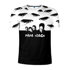 Мужская футболка 3D спортивная с принтом Papa Roach в Санкт-Петербурге, 100% полиэстер с улучшенными характеристиками | приталенный силуэт, круглая горловина, широкие плечи, сужается к линии бедра | 