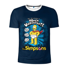Мужская футболка 3D спортивная с принтом Гомер Супергерой в Санкт-Петербурге, 100% полиэстер с улучшенными характеристиками | приталенный силуэт, круглая горловина, широкие плечи, сужается к линии бедра | bart | beer | family | hero | homer | lisa | maggie | marge | simpson | simpsons | superhero | thesimpsons | барт | герой | гомер | город | лиза | мардж | мегги | семья | симпсоны | супергерой