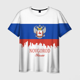 Мужская футболка 3D с принтом Нижний Новгород в Санкт-Петербурге, 100% полиэфир | прямой крой, круглый вырез горловины, длина до линии бедер | Тематика изображения на принте: 