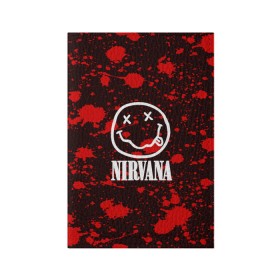 Обложка для паспорта матовая кожа с принтом NIRVANA в Санкт-Петербурге, натуральная матовая кожа | размер 19,3 х 13,7 см; прозрачные пластиковые крепления | nirvana | punk | rock | альтернативный хип хоп | группа | инди поп | музыка | музыкальное произведение | ноты | панк | регги | рок | синти поп