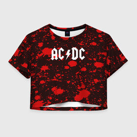 Женская футболка 3D укороченная с принтом AC DC в Санкт-Петербурге, 100% полиэстер | круглая горловина, длина футболки до линии талии, рукава с отворотами | ac dc | punk | rock | альтернативный хип хоп | группа | инди поп | музыка | музыкальное произведение | ноты | панк | регги | рок | синти поп