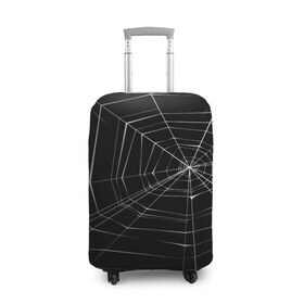 Чехол для чемодана 3D с принтом Паутина в Санкт-Петербурге, 86% полиэфир, 14% спандекс | двустороннее нанесение принта, прорези для ручек и колес | паук | сеть | черный