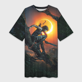 Платье-футболка 3D с принтом Shadow of the Tomb Raider в Санкт-Петербурге,  |  | croft | lara | raider | tomb | гробниц | крофт | лара | расхитительница