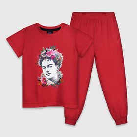 Детская пижама хлопок с принтом Фрида Кало в Санкт-Петербурге, 100% хлопок |  брюки и футболка прямого кроя, без карманов, на брюках мягкая резинка на поясе и по низу штанин
 | фрида кало