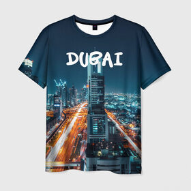 Мужская футболка 3D с принтом Dubai в Санкт-Петербурге, 100% полиэфир | прямой крой, круглый вырез горловины, длина до линии бедер | 