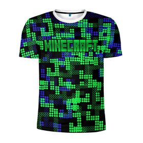 Мужская футболка 3D спортивная с принтом Minecraft в Санкт-Петербурге, 100% полиэстер с улучшенными характеристиками | приталенный силуэт, круглая горловина, широкие плечи, сужается к линии бедра | minecraft | miner | игра | инди | компьютерная | майнкрафт | мир | открытый | шахта | яркие