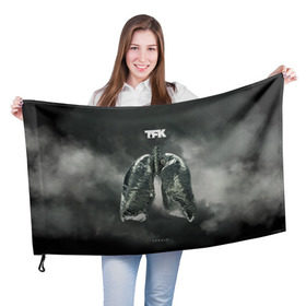 Флаг 3D с принтом TFK Exhale в Санкт-Петербурге, 100% полиэстер | плотность ткани — 95 г/м2, размер — 67 х 109 см. Принт наносится с одной стороны | tfk | thousand foot krutch