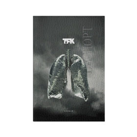 Обложка для паспорта матовая кожа с принтом TFK Exhale в Санкт-Петербурге, натуральная матовая кожа | размер 19,3 х 13,7 см; прозрачные пластиковые крепления | Тематика изображения на принте: tfk | thousand foot krutch