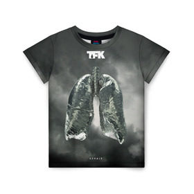 Детская футболка 3D с принтом TFK Exhale в Санкт-Петербурге, 100% гипоаллергенный полиэфир | прямой крой, круглый вырез горловины, длина до линии бедер, чуть спущенное плечо, ткань немного тянется | Тематика изображения на принте: tfk | thousand foot krutch