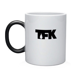 Кружка хамелеон с принтом TFK logo black в Санкт-Петербурге, керамика | меняет цвет при нагревании, емкость 330 мл | tfk | thousand foot krutch