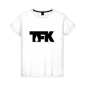 Женская футболка хлопок с принтом TFK logo black в Санкт-Петербурге, 100% хлопок | прямой крой, круглый вырез горловины, длина до линии бедер, слегка спущенное плечо | tfk | thousand foot krutch