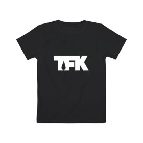 Детская футболка хлопок с принтом TFK logo white в Санкт-Петербурге, 100% хлопок | круглый вырез горловины, полуприлегающий силуэт, длина до линии бедер | tfk | thousand foot krutch