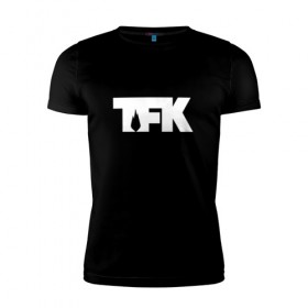 Мужская футболка премиум с принтом TFK logo white в Санкт-Петербурге, 92% хлопок, 8% лайкра | приталенный силуэт, круглый вырез ворота, длина до линии бедра, короткий рукав | Тематика изображения на принте: tfk | thousand foot krutch