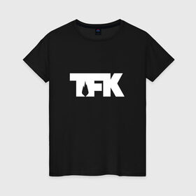 Женская футболка хлопок с принтом TFK logo white в Санкт-Петербурге, 100% хлопок | прямой крой, круглый вырез горловины, длина до линии бедер, слегка спущенное плечо | tfk | thousand foot krutch