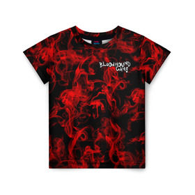 Детская футболка 3D с принтом Bloodhound Gang в Санкт-Петербурге, 100% гипоаллергенный полиэфир | прямой крой, круглый вырез горловины, длина до линии бедер, чуть спущенное плечо, ткань немного тянется | альтернативный | американская | глэм | готик | гранж | метал | музыка | пост | рок группа | хард