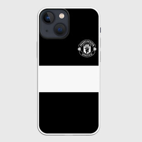 Чехол для iPhone 13 mini с принтом FC Manchester United в Санкт-Петербурге,  |  | black   white | england | football | logo | manchester united | sport | англия | арт | лига | лого | манчестер юнайтед | спорт | текстура | фк | футбол | футбольный клуб | черно белый | эмблема