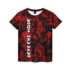 Женская футболка 3D с принтом Depeche Mode в Санкт-Петербурге, 100% полиэфир ( синтетическое хлопкоподобное полотно) | прямой крой, круглый вырез горловины, длина до линии бедер | альтернативный | блюз | британская | готик | гранж | группа | метал | модные | музыка | пост | рок | хард