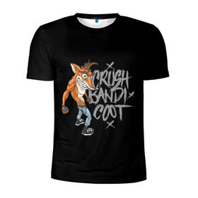 Мужская футболка 3D спортивная с принтом Crush Bandicoot 3d в Санкт-Петербурге, 100% полиэстер с улучшенными характеристиками | приталенный силуэт, круглая горловина, широкие плечи, сужается к линии бедра | Тематика изображения на принте: crash | бандикут | краш | крэш
