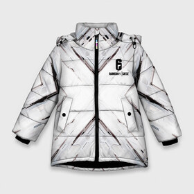 Зимняя куртка для девочек 3D с принтом RAINBOW SIX SIEGE в Санкт-Петербурге, ткань верха — 100% полиэстер; подклад — 100% полиэстер, утеплитель — 100% полиэстер. | длина ниже бедра, удлиненная спинка, воротник стойка и отстегивающийся капюшон. Есть боковые карманы с листочкой на кнопках, утяжки по низу изделия и внутренний карман на молнии. 

Предусмотрены светоотражающий принт на спинке, радужный светоотражающий элемент на пуллере молнии и на резинке для утяжки. | cybersport | esports | pro league | r6 | rainbow | rainbow six | siege | six | армия | боевик | военные | война | игры | киберспорт | логотип | оперативники | радуга | шутер