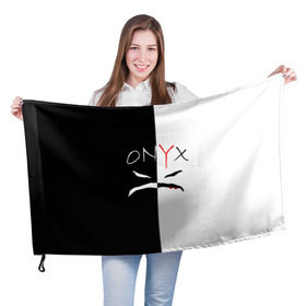 Флаг 3D с принтом ONYX в Санкт-Петербурге, 100% полиэстер | плотность ткани — 95 г/м2, размер — 67 х 109 см. Принт наносится с одной стороны | onyx | американская группа | группа | музыка | надпись | хип хоп