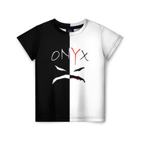 Детская футболка 3D с принтом ONYX в Санкт-Петербурге, 100% гипоаллергенный полиэфир | прямой крой, круглый вырез горловины, длина до линии бедер, чуть спущенное плечо, ткань немного тянется | Тематика изображения на принте: onyx | американская группа | группа | музыка | надпись | хип хоп