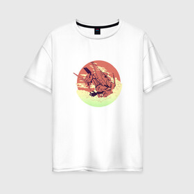 Женская футболка хлопок Oversize с принтом Neon Genesis Evangelion в Санкт-Петербурге, 100% хлопок | свободный крой, круглый ворот, спущенный рукав, длина до линии бедер
 | евангелион