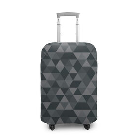 Чехол для чемодана 3D с принтом Hipster gray в Санкт-Петербурге, 86% полиэфир, 14% спандекс | двустороннее нанесение принта, прорези для ручек и колес | абстракция | белый | мозаика | ромб | серый | треугольник | узор | хипстер | черный | яркий