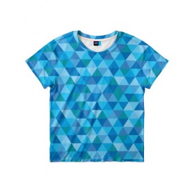 Детская футболка 3D с принтом Hipster blue в Санкт-Петербурге, 100% гипоаллергенный полиэфир | прямой крой, круглый вырез горловины, длина до линии бедер, чуть спущенное плечо, ткань немного тянется | 
