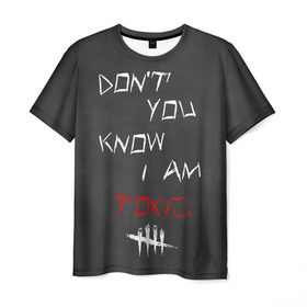 Мужская футболка 3D с принтом I am TOXIC в Санкт-Петербурге, 100% полиэфир | прямой крой, круглый вырез горловины, длина до линии бедер | Тематика изображения на принте: dbd | dead by daylight | toxic | дбд | токсик