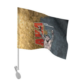 Флаг для автомобиля с принтом Хабиб Нурмагомедов (the Eagle) в Санкт-Петербурге, 100% полиэстер | Размер: 30*21 см | aka | eagle | khabib | mma | ufc | орел | хабиб