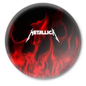 Значок с принтом METALLICA в Санкт-Петербурге,  металл | круглая форма, металлическая застежка в виде булавки | metallica | punk | rock | альтернативный хип хоп | группа | инди поп | музыка | музыкальное произведение | ноты | панк | регги | рок | синти поп