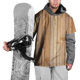 Накидка на куртку 3D с принтом Деревянная обшивка в Санкт-Петербурге, 100% полиэстер |  | Тематика изображения на принте: 