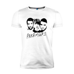 Мужская футболка премиум с принтом Paramore в Санкт-Петербурге, 92% хлопок, 8% лайкра | приталенный силуэт, круглый вырез ворота, длина до линии бедра, короткий рукав | Тематика изображения на принте: 