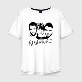 Мужская футболка хлопок Oversize с принтом Paramore в Санкт-Петербурге, 100% хлопок | свободный крой, круглый ворот, “спинка” длиннее передней части | Тематика изображения на принте: 