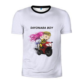 Мужская футболка 3D спортивная с принтом Sayonara boy в Санкт-Петербурге, 100% полиэстер с улучшенными характеристиками | приталенный силуэт, круглая горловина, широкие плечи, сужается к линии бедра | 