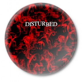 Значок с принтом Disturbed в Санкт-Петербурге,  металл | круглая форма, металлическая застежка в виде булавки | альтернативный | американская | глэм | готик | гранж | группа | метал | модные | музыка | пост | рок | хард