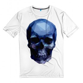 Мужская футболка 3D с принтом Бумажный череп в Санкт-Петербурге, 100% полиэфир | прямой крой, круглый вырез горловины, длина до линии бедер | Тематика изображения на принте: 