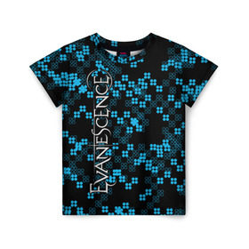 Детская футболка 3D с принтом Evanescence в Санкт-Петербурге, 100% гипоаллергенный полиэфир | прямой крой, круглый вырез горловины, длина до линии бедер, чуть спущенное плечо, ткань немного тянется | Тематика изображения на принте: 