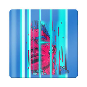 Магнит виниловый Квадрат с принтом Элджей в Санкт-Петербурге, полимерный материал с магнитным слоем | размер 9*9 см, закругленные углы | sayonara boy | морген | сайонара | элджей