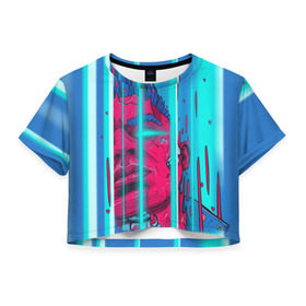 Женская футболка 3D укороченная с принтом Элджей в Санкт-Петербурге, 100% полиэстер | круглая горловина, длина футболки до линии талии, рукава с отворотами | sayonara boy | морген | сайонара | элджей