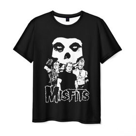 Мужская футболка 3D с принтом Misfits в Санкт-Петербурге, 100% полиэфир | прямой крой, круглый вырез горловины, длина до линии бедер | horror | punk | rock | альтернатива | группа | мисфитс | неприкаянные | панк | рок | хоррор