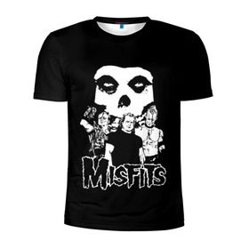 Мужская футболка 3D спортивная с принтом Misfits в Санкт-Петербурге, 100% полиэстер с улучшенными характеристиками | приталенный силуэт, круглая горловина, широкие плечи, сужается к линии бедра | horror | punk | rock | альтернатива | группа | мисфитс | неприкаянные | панк | рок | хоррор