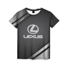 Женская футболка 3D с принтом LEXUS SPORT в Санкт-Петербурге, 100% полиэфир ( синтетическое хлопкоподобное полотно) | прямой крой, круглый вырез горловины, длина до линии бедер | auto | automobile | car | carbon | lexus | machine | motor | motor car | sport car | автомашина | бренд | легковой автомобиль | марка | спортивный автомобиль | тачка