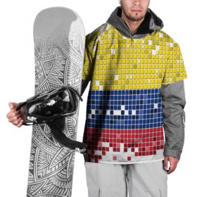 Накидка на куртку 3D с принтом Флаг Колумбии в Санкт-Петербурге, 100% полиэстер |  | пиксельный